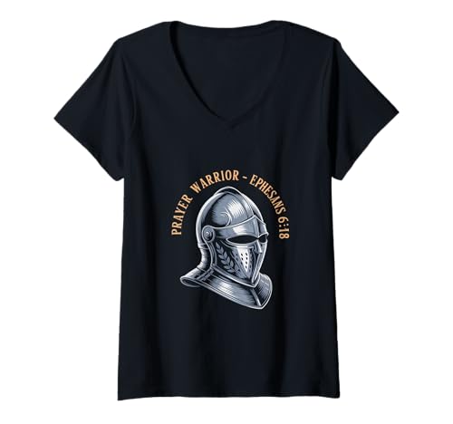 Damen Gebetskrieger Epheser 6 18 Christlich Ritter Glauben T-Shirt mit V-Ausschnitt Damen Gebetskrieger Epheser 6 18 Christlich Ritter Glauben T-Shirt mit V-Ausschnitt von Christlich Gebet Krieger Bibel Epheser 6 18