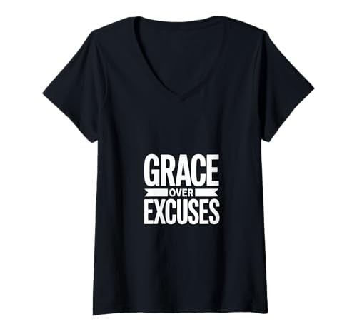Damen Gnade Vor Ausreden Grace Over Excuses Christlich T-Shirt mit V-Ausschnitt Damen Gnade Vor Ausreden Grace Over Excuses Christlich T-Shirt mit V-Ausschnitt von Christlich Gnade Glaube Bibel Kreuz Hoffnung