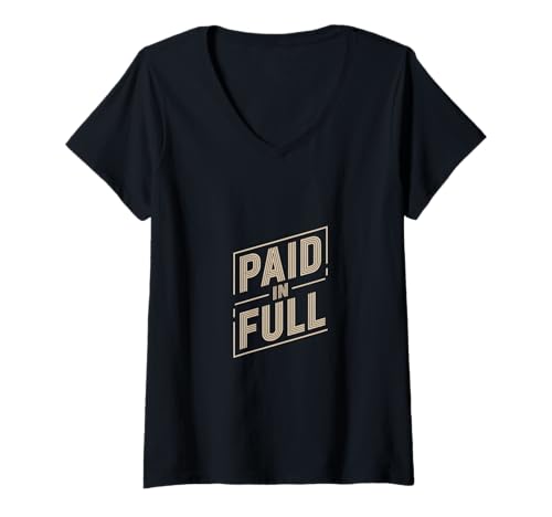 Damen Christlich Evangelium Paid In Full Kreuz Botschaft T-Shirt mit V-Ausschnitt Damen Christlich Evangelium Paid In Full Kreuz Botschaft T-Shirt mit V-Ausschnitt von Christlich Kreuz Evangelium Erlöst Glauben