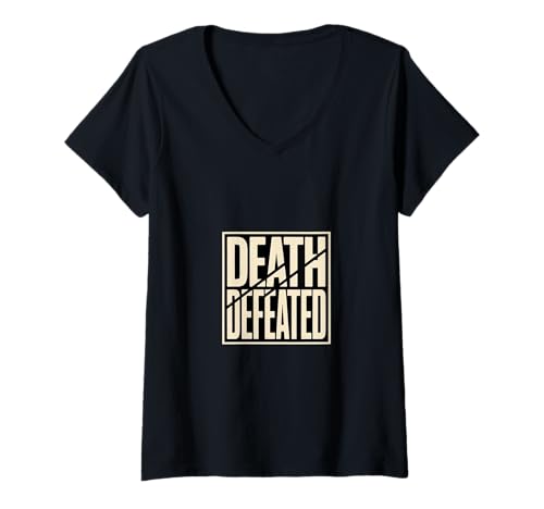 Damen Death Defeated Ostern Auferstehung Christlicher Glaube T-Shirt mit V-Ausschnitt Damen Death Defeated Ostern Auferstehung Christlicher Glaube T-Shirt mit V-Ausschnitt von Christliche Auferstehung Sieg Ueber Tod Ostern