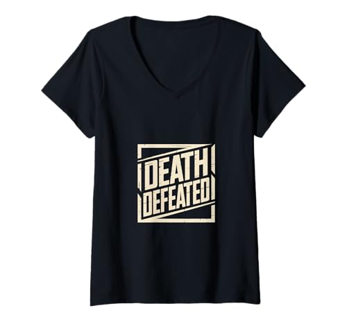 Damen Death Defeated Ostern Auferstehung Christlicher Glaube T-Shirt mit V-Ausschnitt Damen Death Defeated Ostern Auferstehung Christlicher Glaube T-Shirt mit V-Ausschnitt von Christliche Auferstehung Sieg Ueber Tod Ostern