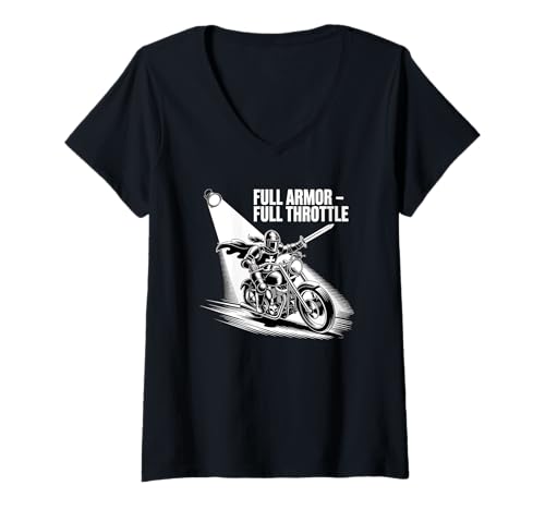 Damen Voll Rüstung Voll Gas Christliche Biker T-Shirt mit V-Ausschnitt Damen Voll Rüstung Voll Gas Christliche Biker T-Shirt mit V-Ausschnitt von Christliche Biker Voll Rüstung Fahren
