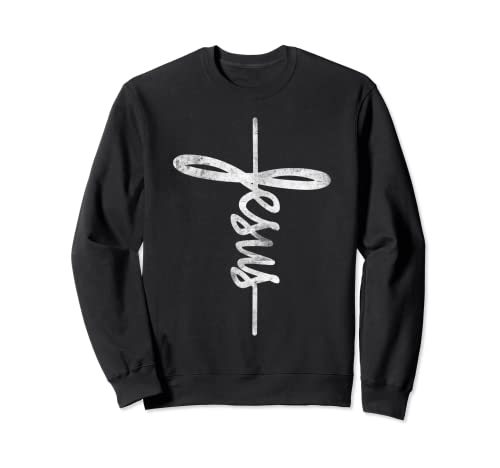 Jesus Kreuz Handschrift Christliche Frauen Sweatshirt von Christliche Geschenke für Damen