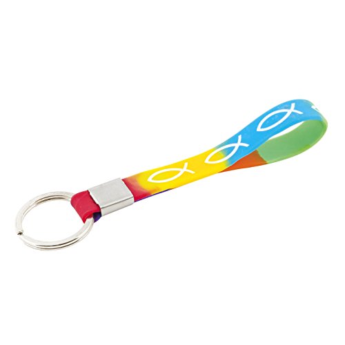 Christliche Geschenkideen °* Schlüsselanhänger regenbogenfarben mit Fischen von Christliche Geschenkideen