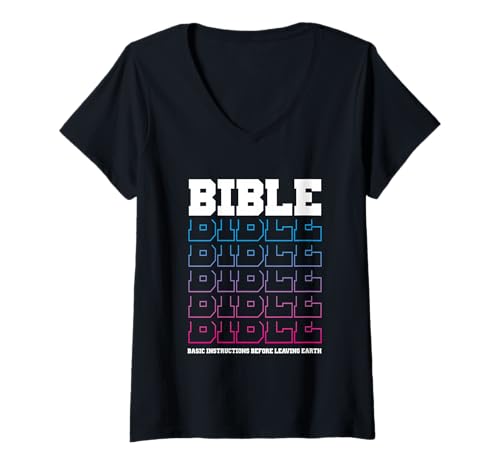 Damen Bibel Basic Instructions Before Leaving Earth Shirt T-Shirt mit V-Ausschnitt Damen Bibel Basic Instructions Before Leaving Earth Shirt T-Shirt mit V-Ausschnitt von Christlicher Bibelvers Glaube Jesus Kirche