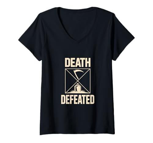 Damen Death Defeated Auferstehung Jesus Glaube Ostern Hoffnung T-Shirt mit V-Ausschnitt Damen Death Defeated Auferstehung Jesus Glaube Ostern Hoffnung T-Shirt mit V-Ausschnitt von Christlicher Glaube Auferstehung Ostern Hoffnung