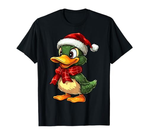 Christmas Animals Weihnacht Ente T-Shirt Schwarz Unisex Erwachsene, Kinder Ugly Christmas Design von Christmas Animals