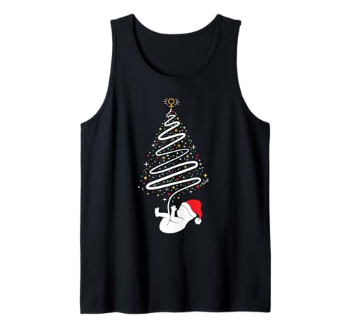 Weihnachten Schwangerschaft Shirt Erwartung Baby Mädchen Weihnachtsbaum Tank Top von Christmas Baby Pregnancy Shirts
