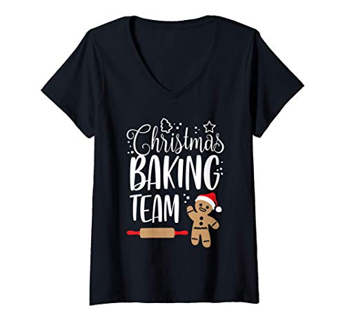 Damen Christmas Baking Team Weihnachten Backen Keks Bäcker T-Shirt mit V-Ausschnitt Damen Christmas Baking Team Weihnachten Backen Keks Bäcker T-Shirt mit V-Ausschnitt von Christmas Baking Team Weihnachten Backen Keks Bäck