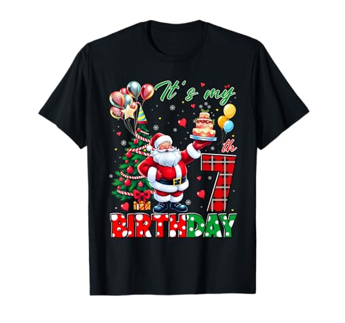 Kids It's My 7th Birthday Cute Santa Christmas 7 Years Old T-Shirt Kids It's My 7th Birthday Cute Santa Christmas 7 Years Old T-Shirt von Christmas Birthday Santa Claus Outfit