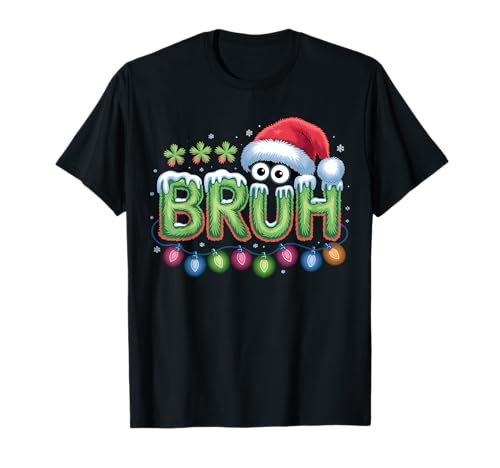 Bruh Weihnachten Lustige Meme Nikolausmütze Jungen Kinder Jugend Herren T-Shirt Bruh Weihnachten Lustige Meme Nikolausmütze Jungen Kinder Jugend Herren T-Shirt von Christmas Bruh Xmas Lights