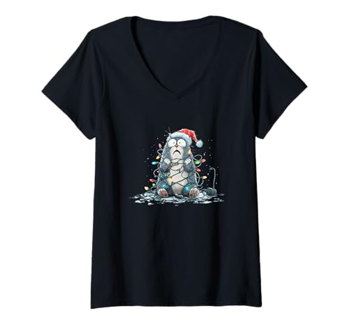 Damen Weihnachtsdeko Katzenkostüm für Jungen und Mädchen T-Shirt mit V-Ausschnitt Damen Weihnachtsdeko Katzenkostüm für Jungen und Mädchen T-Shirt mit V-Ausschnitt von Christmas Cat Outfit