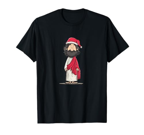 Netter Jesus mit Weihnachtsmütze für Jungen und Mädchen T-Shirt Netter Jesus mit Weihnachtsmütze für Jungen und Mädchen T-Shirt von Christmas Christ Outfit