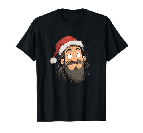 Schönes Jesus-Christusgesicht mit festlichem Hut für Erwachsene und Kinder T-Shirt Schönes Jesus-Christusgesicht mit festlichem Hut für Erwachsene und Kinder T-Shirt von Christmas Christ Outfit