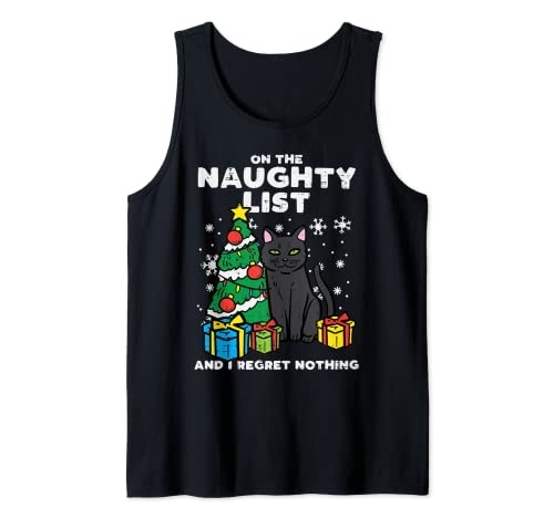Auf Naughty List Regret Nothing Cat Fun Christmas Xmas Women Tank Top von Christmas Clothes Pajamas PJ Men Women Kids Gifts