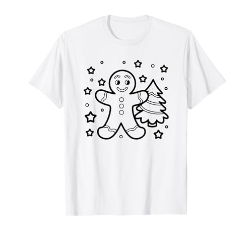 Christmas Craft Tees & Gifts for Kids and Families Weihnachtliche Lebkuchen & Baum zum Ausmalen Ihres eigenen Bastelns für Kinder T-Shirt von Christmas Craft Tees & Gifts for Kids and Families