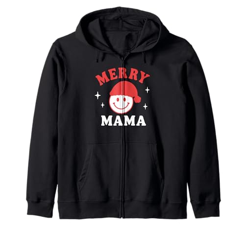 Niedliches Weihnachtsgesicht Merry Mama Smile Design Kapuzenjacke von Christmas Decor Designs Supply Co.