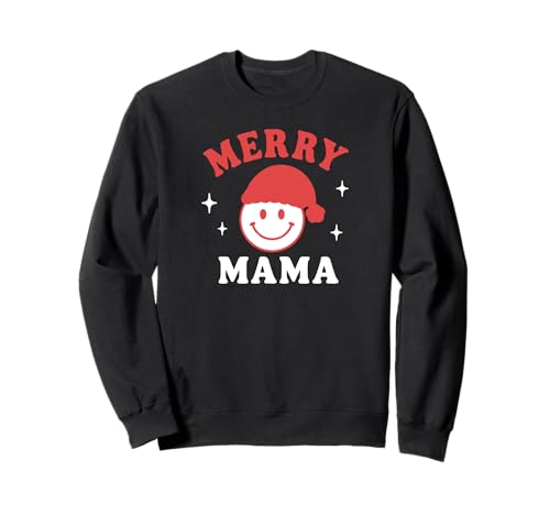 Niedliches Weihnachtsgesicht Merry Mama Smile Design Sweatshirt von Christmas Decor Designs Supply Co.