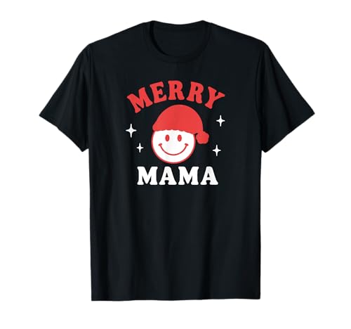 Niedliches Weihnachtsgesicht Merry Mama Smile Design T-Shirt von Christmas Decor Designs Supply Co.