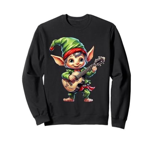 Weihnachtself Ukulele Spieler Xmas Party Jungen Mädchen Kinder Sweatshirt Weihnachtself Ukulele Spieler Xmas Party Jungen Mädchen Kinder Sweatshirt von Christmas Elf Music Style