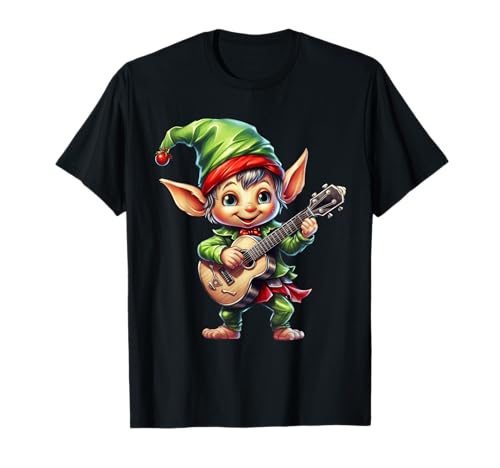 Weihnachtself Ukulele Spieler Xmas Party Jungen Mädchen Kinder T-Shirt Weihnachtself Ukulele Spieler Xmas Party Jungen Mädchen Kinder T-Shirt von Christmas Elf Music Style