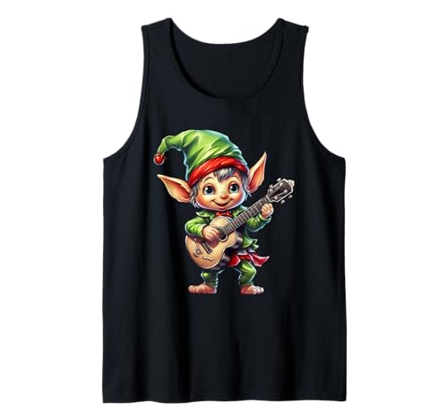 Weihnachtself Ukulele Spieler Xmas Party Jungen Mädchen Kinder Tank Top Weihnachtself Ukulele Spieler Xmas Party Jungen Mädchen Kinder Tank Top von Christmas Elf Music Style