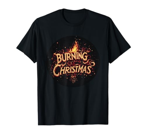 Lustiges Flammen und Feuer Weihnachten Emblem für Jungen und Mädchen T-Shirt von Christmas Fire and Flames