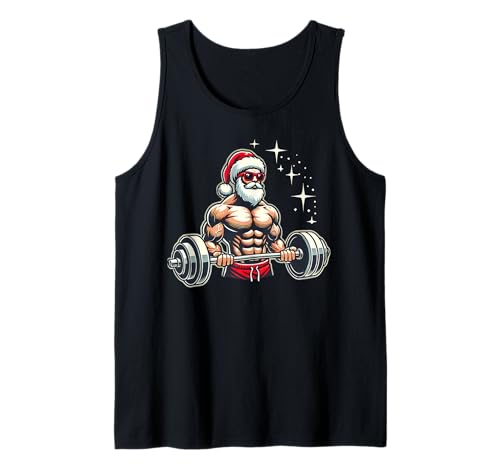 Weihnachten Fitmas Santa Gewichtheben Gym Männer Fitness Xmas Tank Top von Christmas Fitmas Santa Weightlifting Fitness Xmas