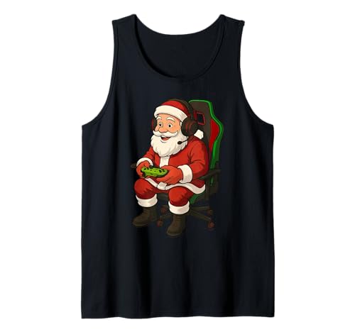 Gamer Weihnachten Weihnachtsmann Gaming Videospiel Jungen Mädchen Tank Top von Christmas Gamers Video Game Fans