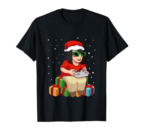 Gamer Girl Weihnachten Pyjama Gaming Videospiel Controller T-Shirt von Christmas Gifts For Women Kids Gaming Gamer Pajama