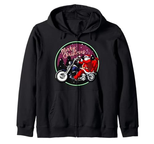 Weihnachtsmann auf Motorrad, Frohe Weihnachten, Herren, Biker, Reiter Xmas Kapuzenjacke von Christmas Gifts by Art Like Wow