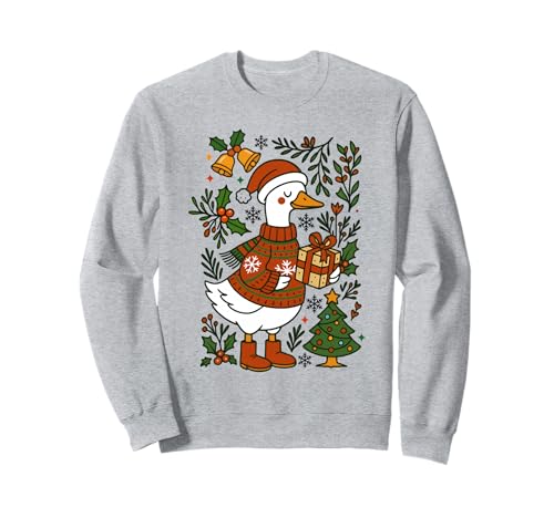 Goose Christmas Silly Vintage Goose Herren Damen Kinder Xmas Sweatshirt von Christmas Goose Men Women Apparel Clothes Ideas
