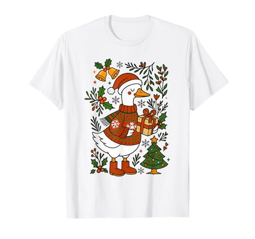 Goose Christmas Silly Vintage Goose Herren Damen Kinder Xmas T-Shirt von Christmas Goose Men Women Apparel Clothes Ideas