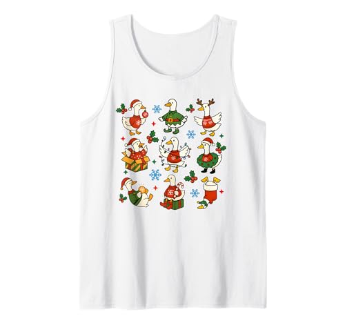 Lustige Gans Weihnachten Humor Silly Cute Männer Frauen Kinder Xmas Tank Top von Christmas Goose Men Women Apparel Clothes Ideas