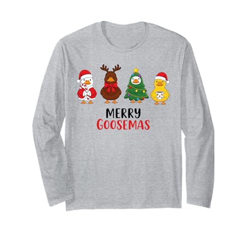 Merry Goosemas Christmas Goosemas Christmas Goose Herren Damen Kinder Silly Xmas Langarmshirt von Christmas Goose Men Women Apparel Clothes Ideas