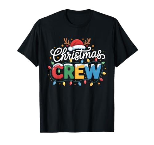 Weihnachtsmütze Rentier Weihnachtsmannmütze Familie Xmas Lights Men Kid T-Shirt von Christmas Group Xmas Squad Hat Antlers