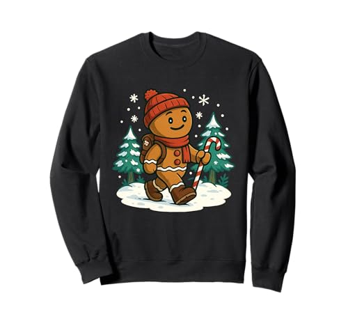 Wandern Weihnachten Wanderer Lebkuchenmann Damen Kinder Wandern Sweatshirt von Christmas Hiking Designs