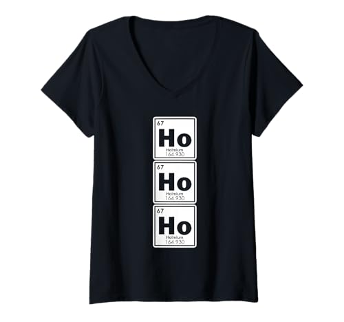 Damen Holmium Periodensystem Element Lustig Weihnachten Wissenschaft T-Shirt mit V-Ausschnitt Damen Holmium Periodensystem Element Lustig Weihnachten Wissenschaft T-Shirt mit V-Ausschnitt von Christmas HoHoHo XMAS Science Periodic Table Art