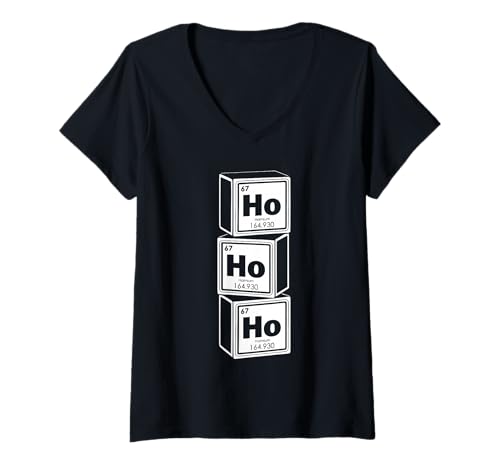 Damen Holmium Periodisches Element Lustiges Weihnachtswissenschaft T-Shirt mit V-Ausschnitt Damen Holmium Periodisches Element Lustiges Weihnachtswissenschaft T-Shirt mit V-Ausschnitt von Christmas HoHoHo XMAS Science Periodic Table Art