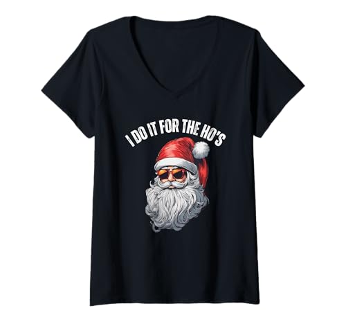 Damen Weihnachtsmann, ich Mache es für The Ho's Funny Christmas T-Shirt mit V-Ausschnitt Damen Weihnachtsmann, ich Mache es für The Ho's Funny Christmas T-Shirt mit V-Ausschnitt von Christmas Holiday Xmas