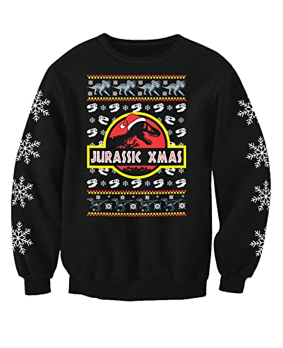 Dinosaurier Weihnachtspullover Kinder Jurassic Inspired Sweatshirt, Schwarz , 9 - 11 Jahre von Christmas Jumpers - Nostalgic