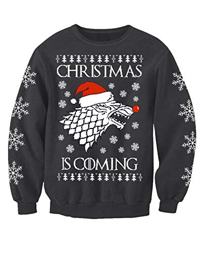 Game of Thrones inspiriert Erwachsene Winter is Coming Neuheit Weihnachten Sweatshirt Pullover Gr. S, grau von Christmas Jumpers - Nostalgic