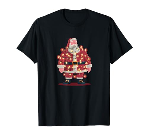 Festliches Weihnachtslichter-Kostüm mit Weihnachtsmann-Jungen T-Shirt Festliches Weihnachtslichter-Kostüm mit Weihnachtsmann-Jungen T-Shirt von Christmas Light Outfit