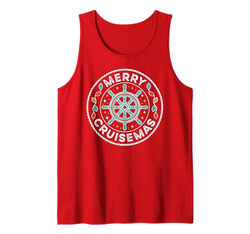 Merry Cruise-Mas Passende Familien-Weihnachtskreuzfahrt Damen Herren Tank Top von Christmas Lights Family Matching Christmas Pajamas