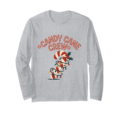 Candy Cane Crew Weihnachtsbeleuchtung Familie Kinder Jungen Mädchen Langarmshirt von Christmas Matching Family Candy Cane Pajamas