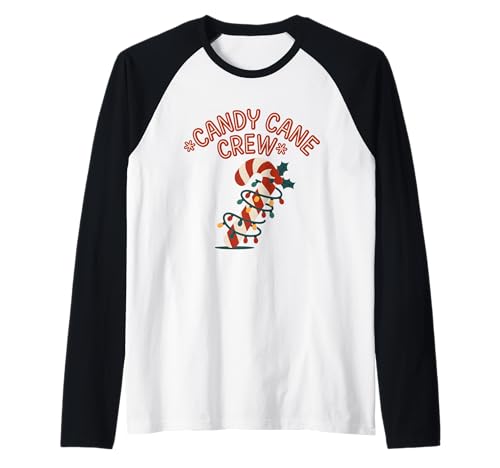 Candy Cane Crew Weihnachtsbeleuchtung Familie Kinder Jungen Mädchen Raglan von Christmas Matching Family Candy Cane Pajamas