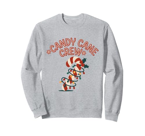 Candy Cane Crew Weihnachtsbeleuchtung Familie Kinder Jungen Mädchen Sweatshirt von Christmas Matching Family Candy Cane Pajamas