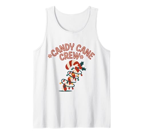 Candy Cane Crew Weihnachtsbeleuchtung Familie Kinder Jungen Mädchen Tank Top von Christmas Matching Family Candy Cane Pajamas