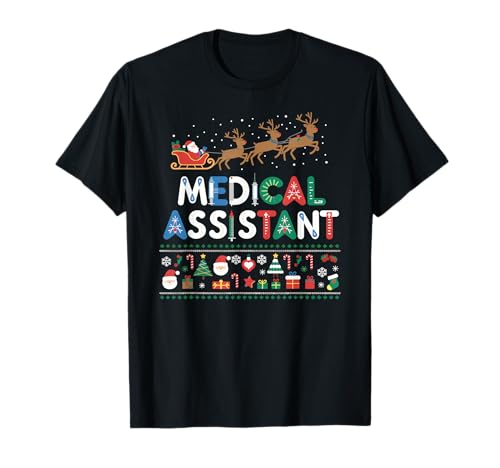 Lustiger medizinischer Assistent Weihnachtsmann Schlitten Weihnachten Herren Damen T-Shirt Lustiger medizinischer Assistent Weihnachtsmann Schlitten Weihnachten Herren Damen T-Shirt von Christmas Medical Assistant Costume for Women Men