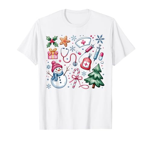 Krankenschwester Weihnachten Männer Frauen Kinder Krankenpflege Crew Cute Xmas Nurse T-Shirt von Christmas Nurse Men Women Apparel Clothes Ideas